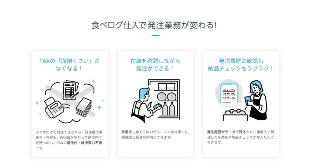食べログ仕入の内容の案内の画像